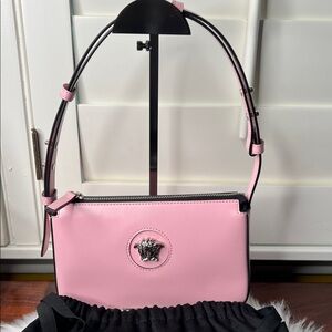 Versace La Medusa Light Pink Shoulder Bag Calf Leather Retail $925 NWOT w/COA